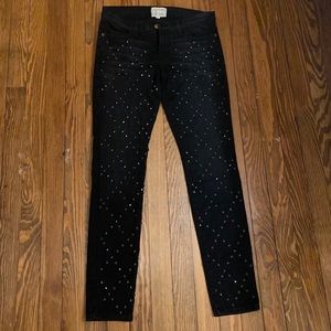Current Elliot studded black skinny jeans
